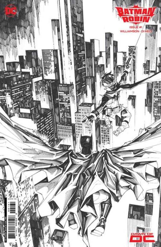 Batman And Robin #1 Cover F 1 in 50 Kael Ngu Black & White Card Stock Variant - Image 2