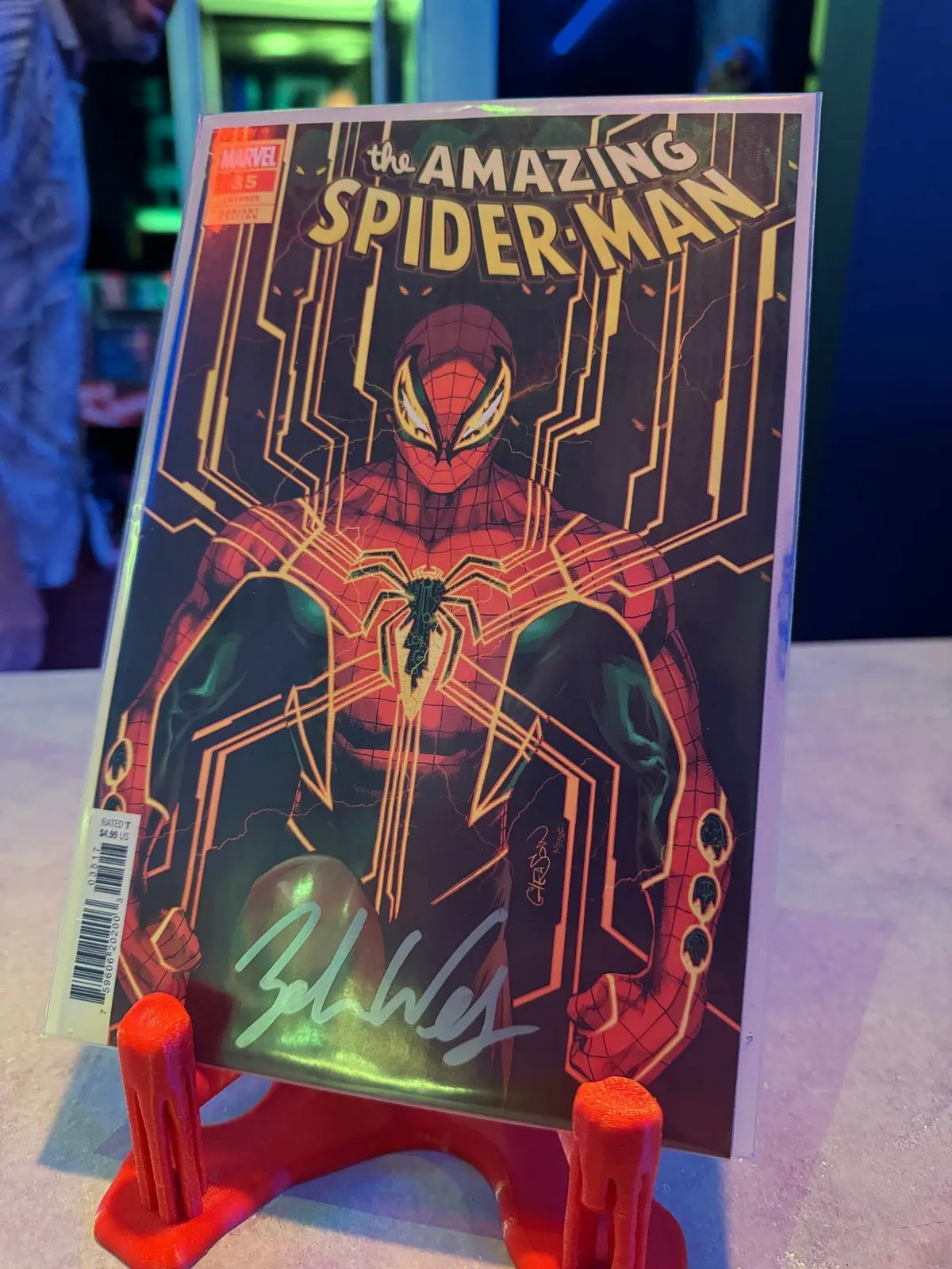 Amazing Spider-Man 35 Patrick Gleason Variant 1:25 - Signed by Zeb Wells - Image 2