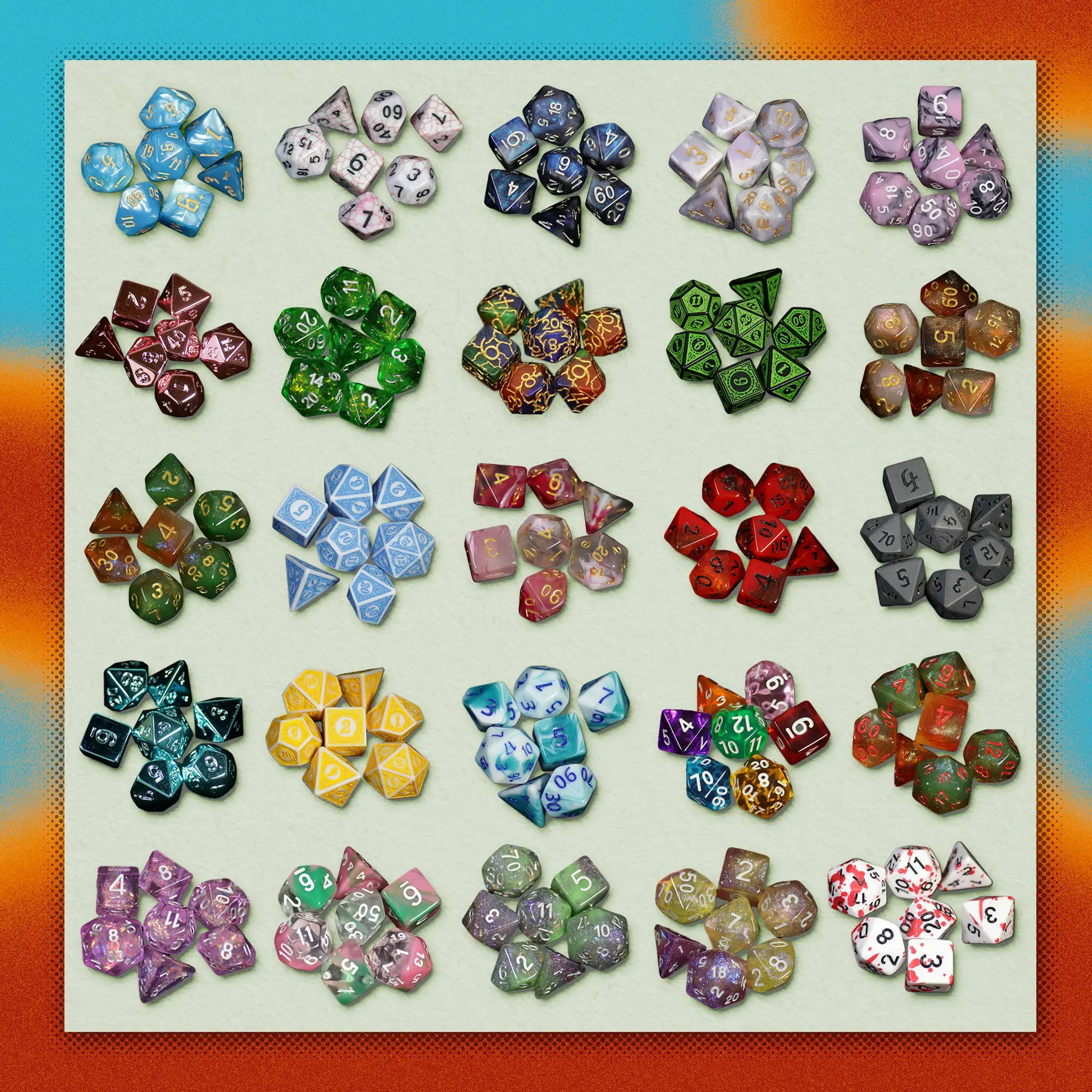 Mystery Dice - full set of 7 Polyhedral Dice - Image 2