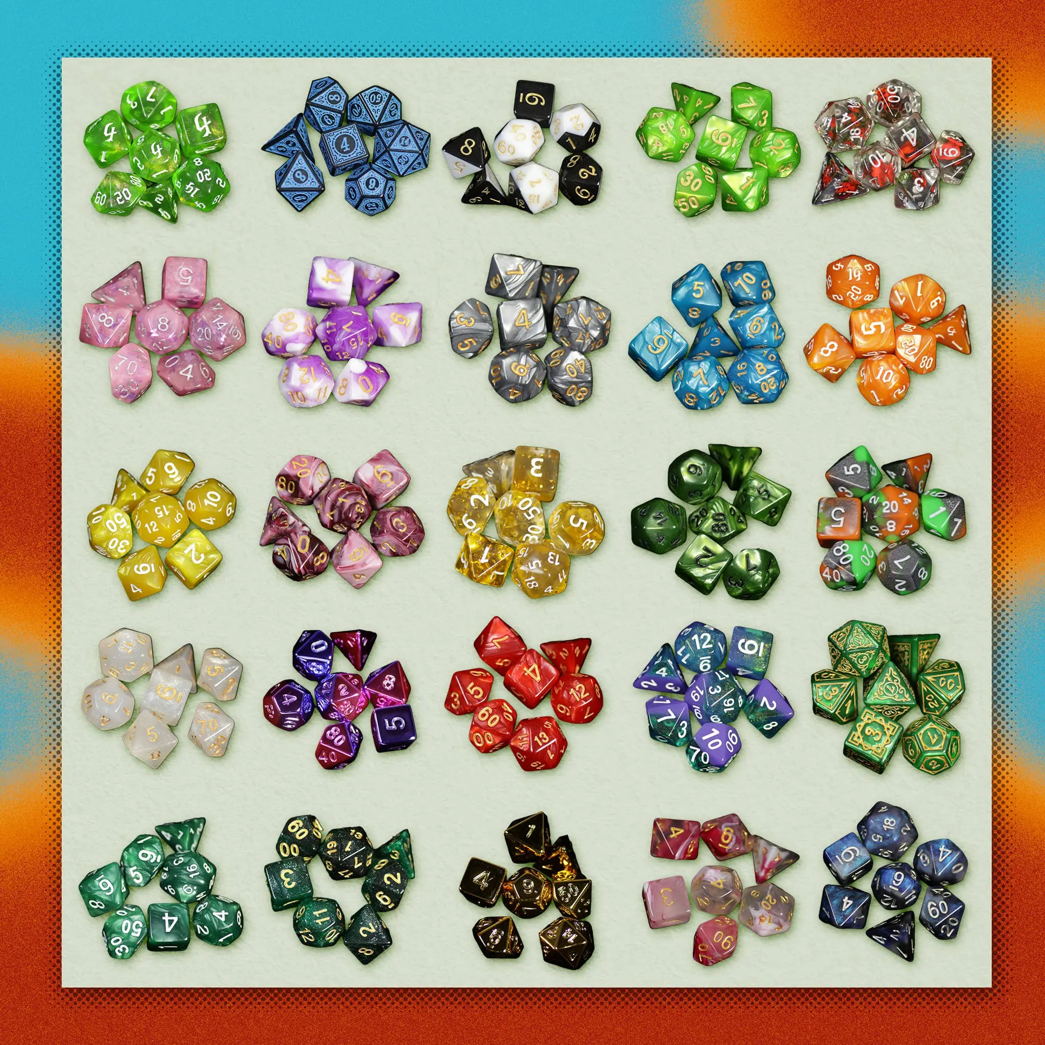 Mystery Dice - full set of 7 Polyhedral Dice - Image 3
