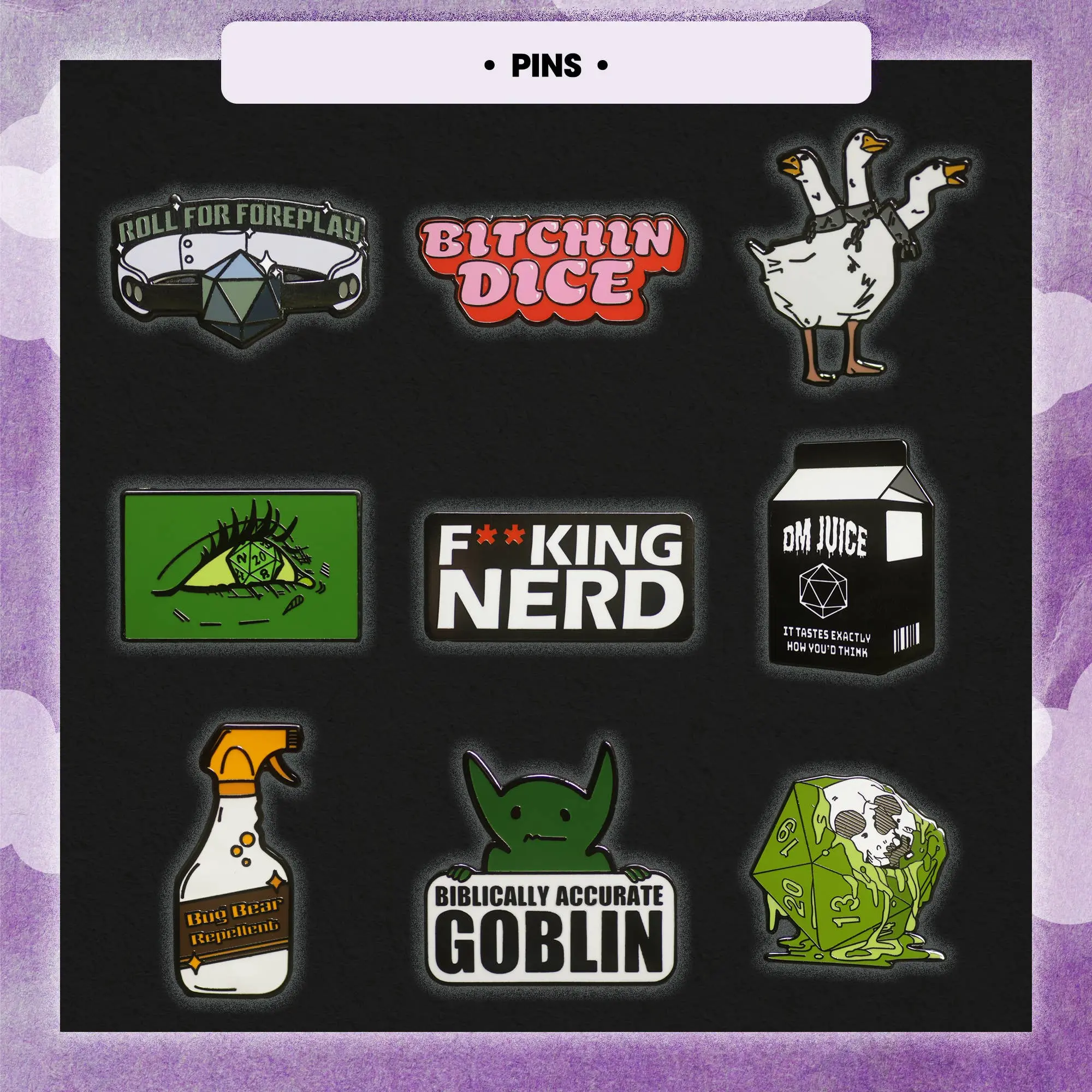 Premium Mystery Dice - 7 Polyhedral Dice, D&D Pin & Sticker - Image 2