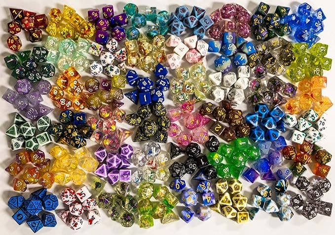 Premium Mystery Dice - 7 Polyhedral Dice, D&D Pin & Sticker - Image 5